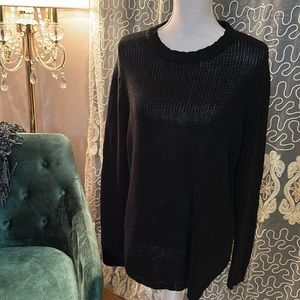 Lauren Ralph Lauren Women Chunky knit pullover sweater top shirt xlarge black